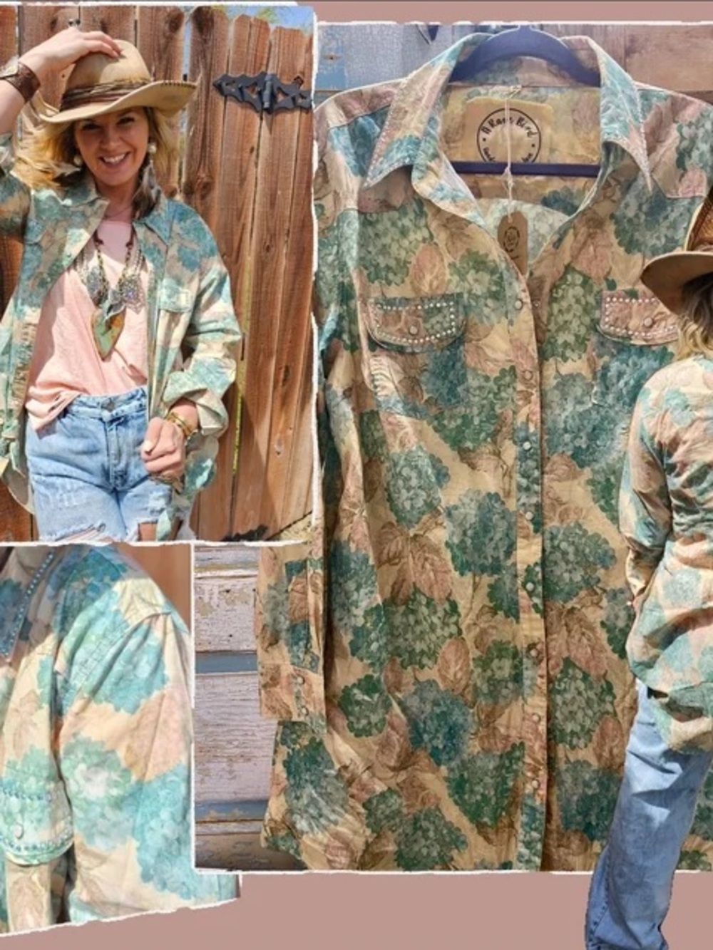 A Rare Bird Floral Western Button-Down Shirt - Jacket - Dress